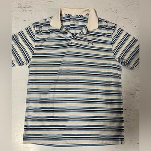 Under Armour Loose Fit Striped Polo Golf Shirt Large